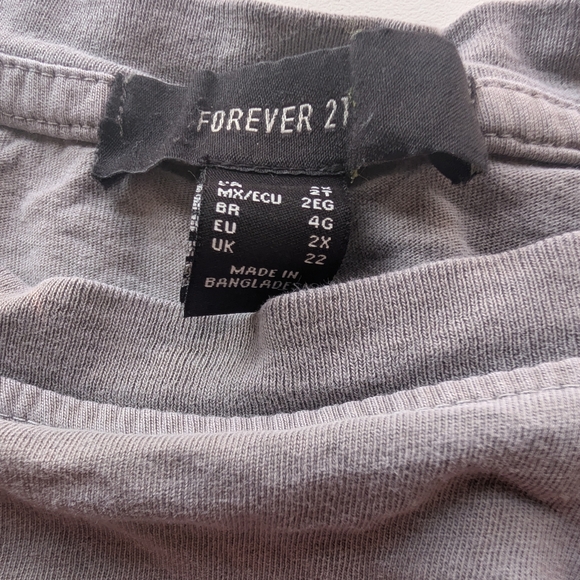 Forever 21 Mushroom Graphic Tee Gray Stay Magical Oversized Fairycore 2X Goblin - Picture 5 of 5